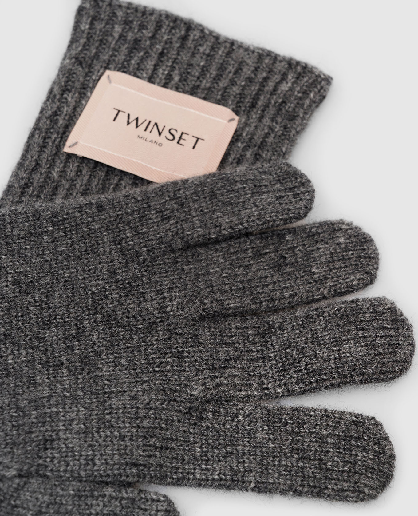 Gray gloves with wool Twinset 3