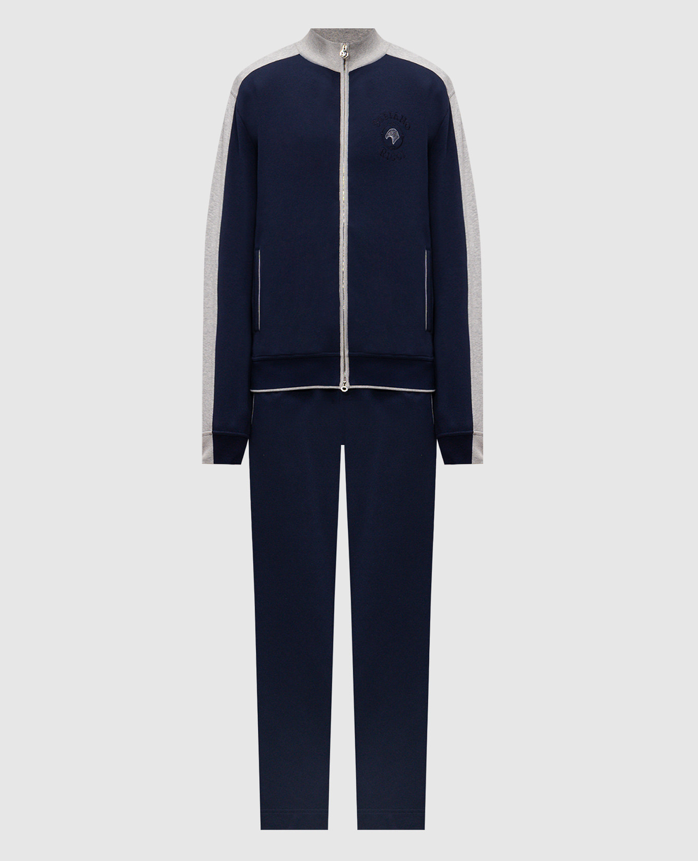 Blue tracksuit with embroidery