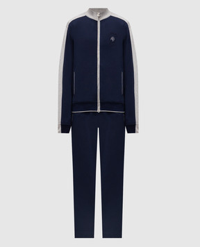Stefano Ricci Blue tracksuit with embroidery K919077R31T26211P3D