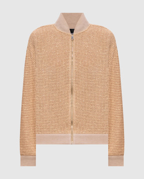 Fabiana Filippi Brown bomber jacket with sequins GCD276F227M103
