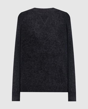 Max Mara ARIA gray yak wool sweater with scarf SMMARIA