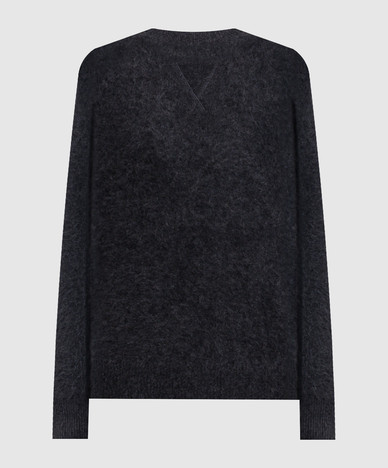 ARIA gray yak wool sweater with scarf
