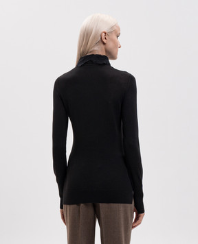 Ermanno Scervino Black wool jumper with lace D495M311APATL