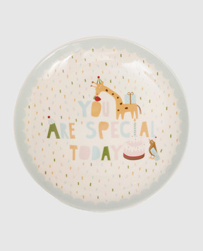 BloomingvilleMINI Beige children's ceramic plate Celebrate 82063092