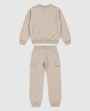 C.P. Company Children's gray tracksuit with logo print CUK009LCA761014