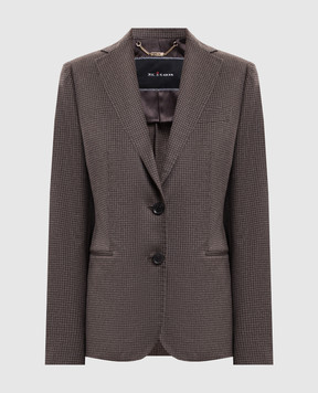 Kiton Brown cashmere check jacket D23501K0574I