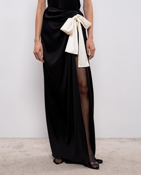 Saint Laurent Black silk pleated skirt 858255Y720W