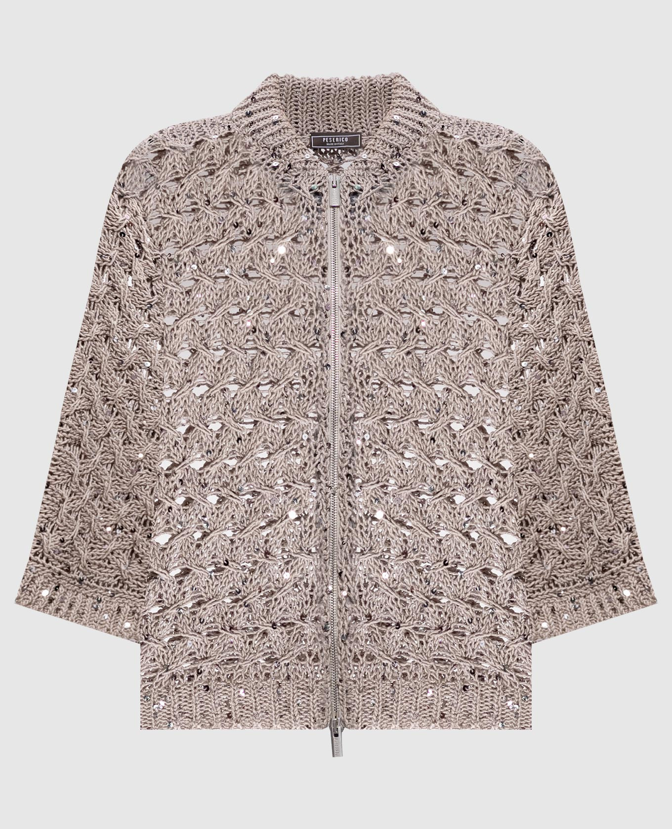 

Beige cardigan with sequin pattern Peserico