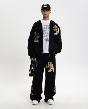 AMIRI Black Varsity Logo Insulated Track Pants AMBMPA1020