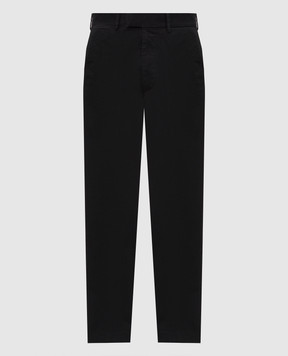 Tom Ford Black pants with logo patch SHL042FMC221