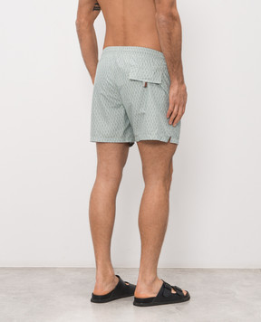 Canali Green swim shorts with branded print UA0010193024