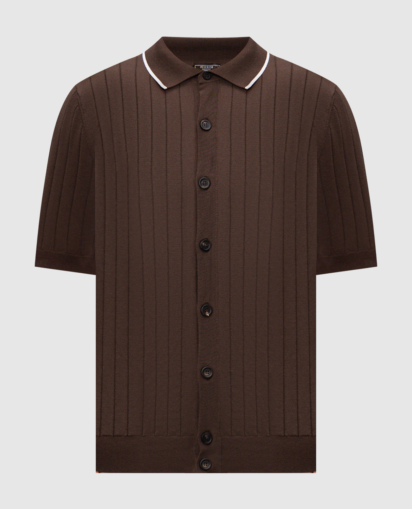 Brown ribbed shirt with short sleeves