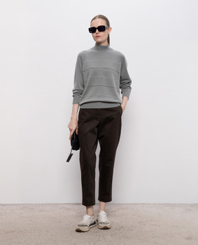 Peserico Brown trousers with lapels A04680T302479