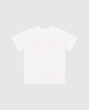 Dolce&Gabbana Children's white T-shirt with branded print L1JTEYG7PZC