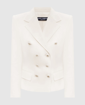 Dolce&Gabbana Beige double-breasted wool jacket F27ACTFUBGC