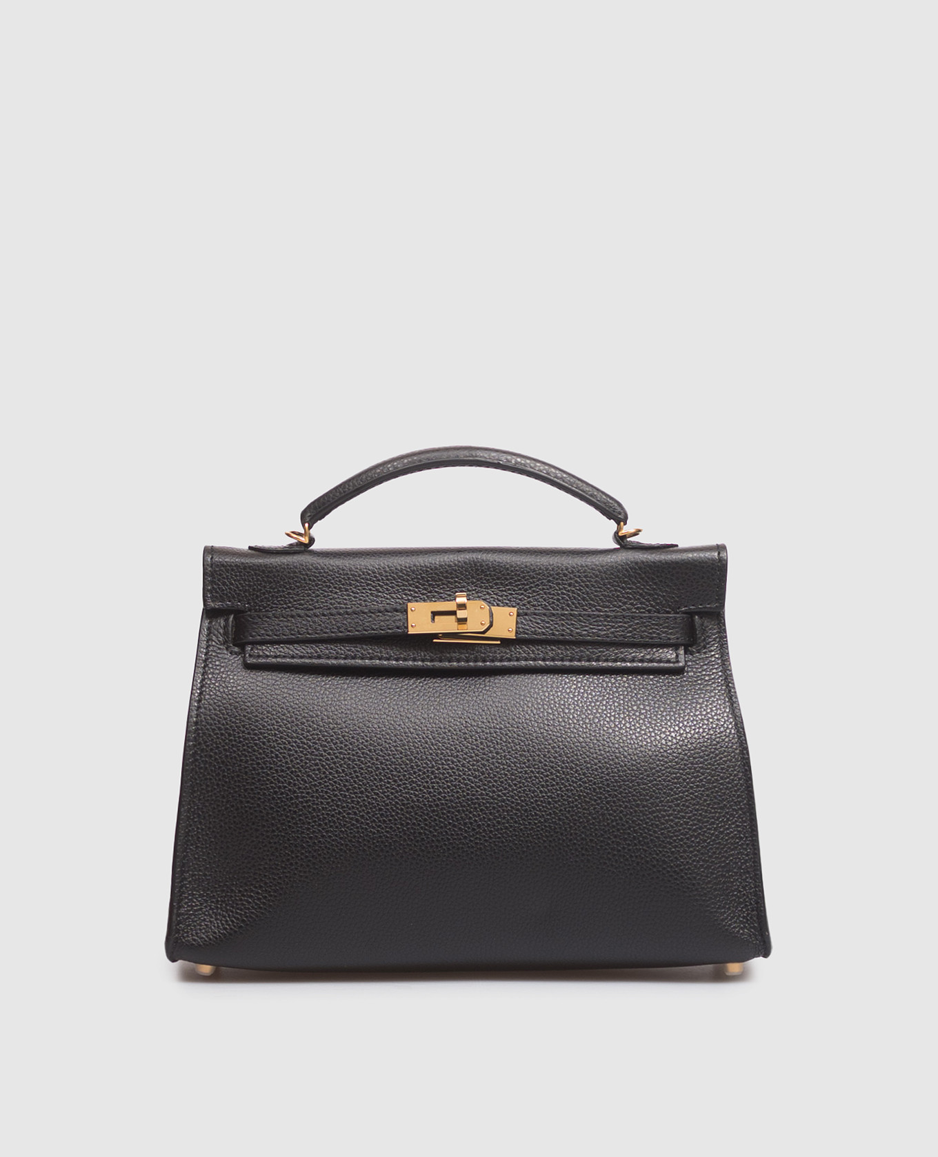 Black leather satchel bag