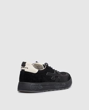 Premiata Black NOUS logo print combination sneakers NOUS