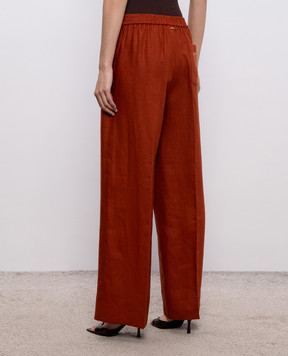 Twinset Terracotta linen pants 261TT2302