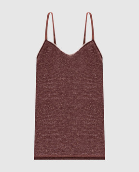 Momoni AIRELLE brown top with lurex MOUN00356MO
