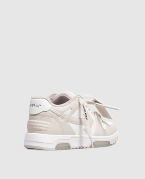 Off-White Out Of Office beige leather sneakers W259C9L006