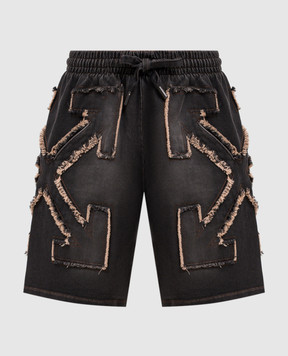 Off-White Grey shorts with logo patch 44MCI013S26D001