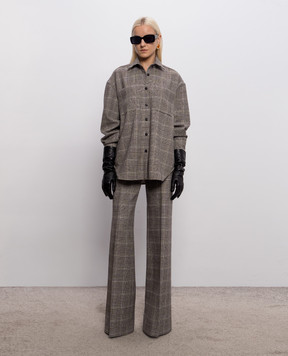 Ermanno Scervino Flared checked wool trousers D496P308ZHY