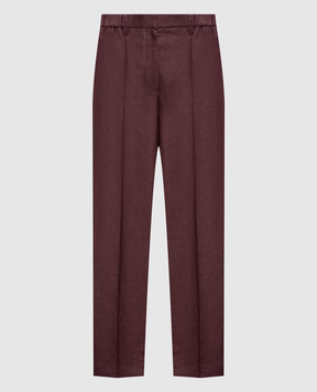Brunello Cucinelli Burgundy linen pants MH527P9198