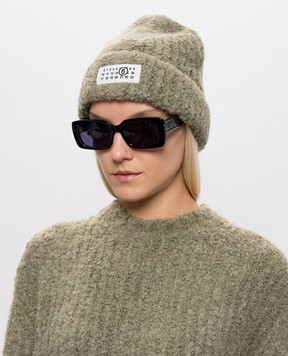 Maison Margiela MM6 Green hat with a patch S62TB0009M13342