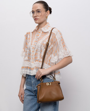 Fendi Brown Peekaboo Mini Leather Bag 8BN244AWQ8