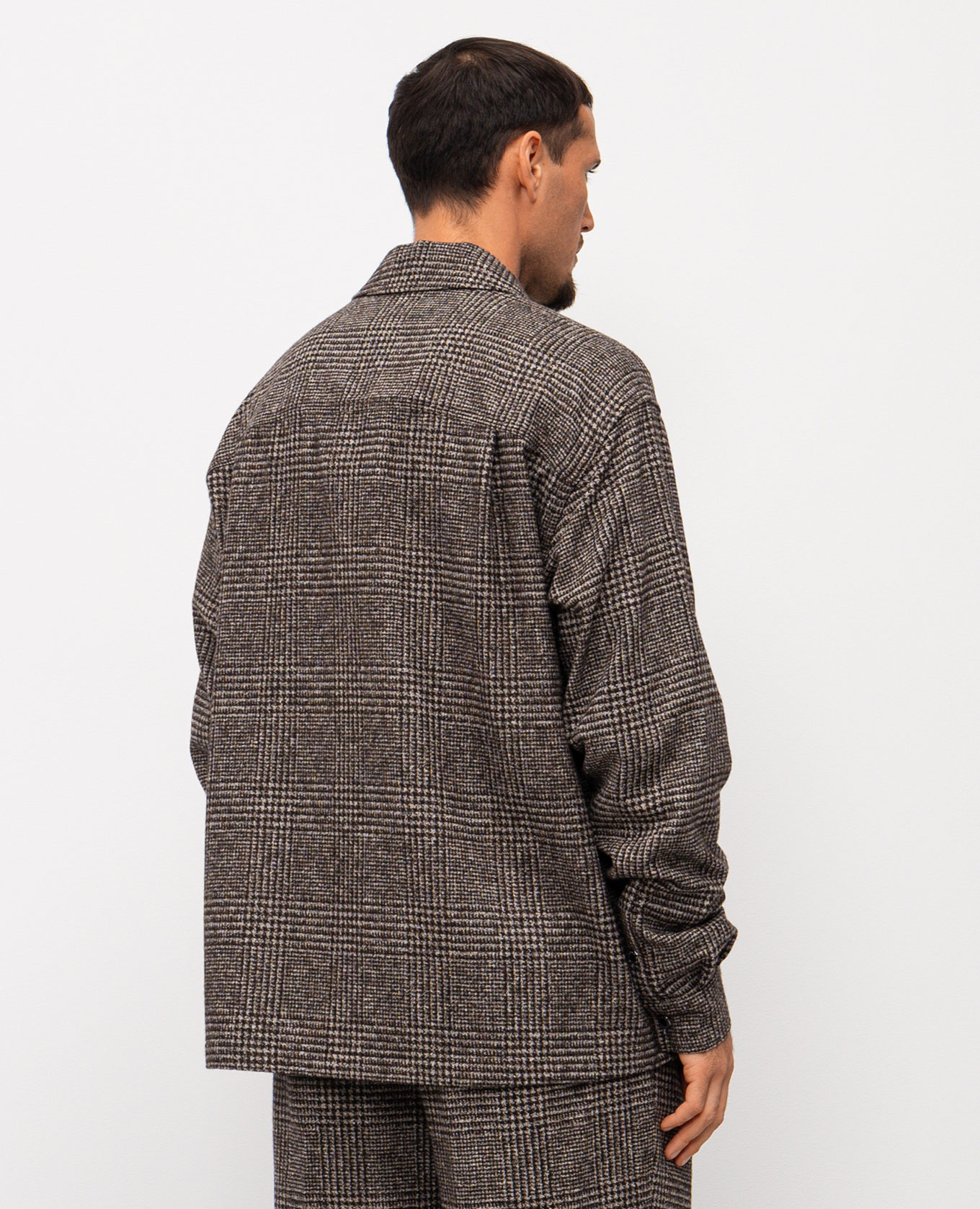 

Brown alpaca wool check shirt Dolce&Gabbana