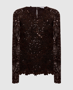 Brunello Cucinelli Brown openwork jumper M0PIZVJ110