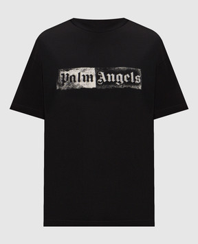 Palm Angels Black T-shirt with branded logo print PAMAA001JR005