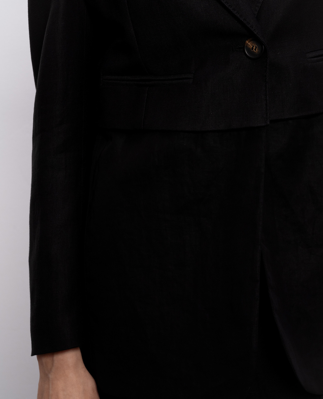 Black jacket with linen Brunello Cucinelli 5