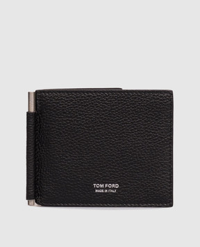 Tom Ford Black leather wallet with logo print Y0231LCL158S