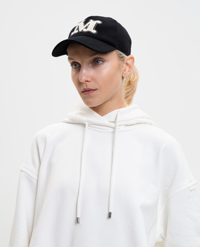 Max Mara MXARIBALDO blue cap with embroidered monogram logo MXARIBALDO