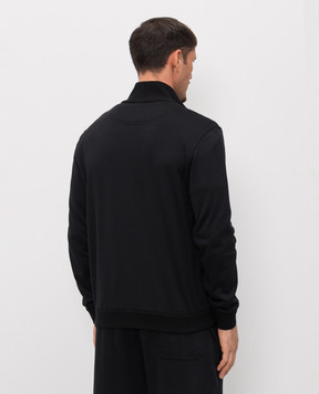 Kiton Black sports jacket with silk UMK0888