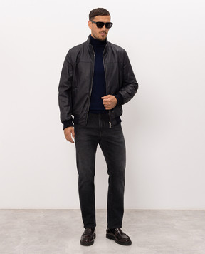 Enrico Mandelli Blue leather jacket 4T103B7409