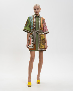 Alemais Contina green shirt dress with linen 6536D