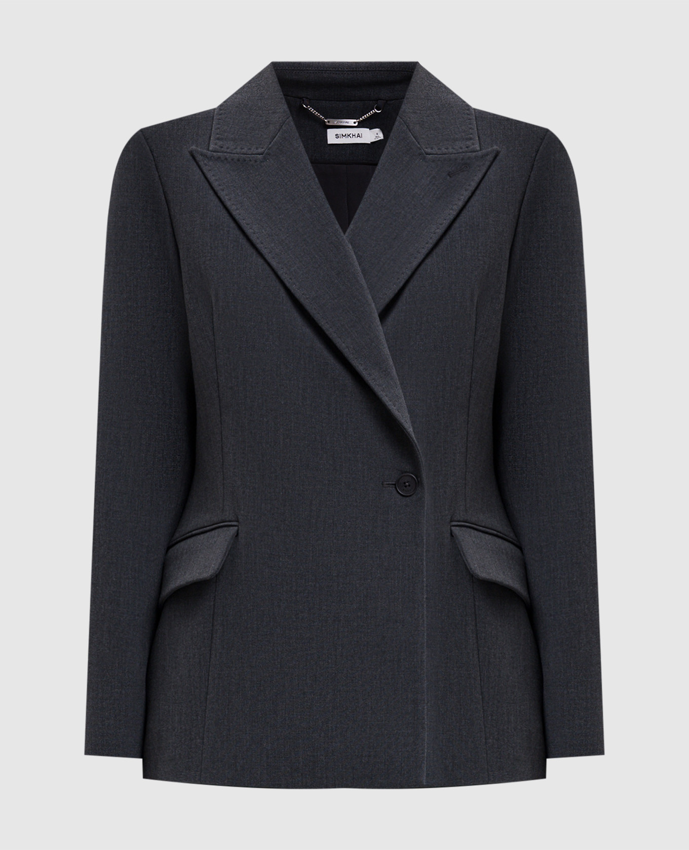 Graue zweireihige Surabhi-Jacke