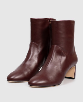 Stuart Weitzman Burgundy leather ankle boots BABETTE SL542