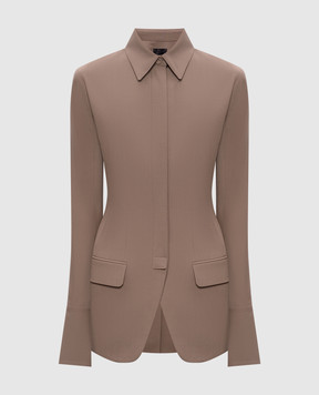 Thierry Mugler Brown shirt-style jacket with wool 26S1VE04831032