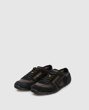 Balmain Black suede Racer sneakers with logo GM1VI410LTNA