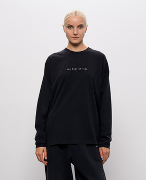 Vetements Black long sleeve with printed inscription MH27LS198Bw
