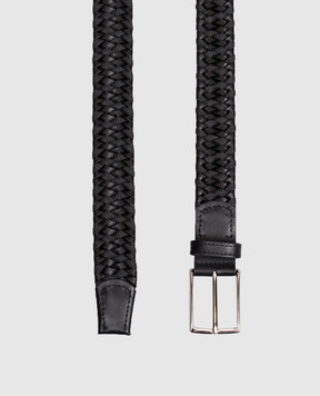 ISAIA Black combination braided belt FB0074PLF65