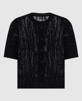 Y`S Yamamoto Black cardigan with short sleeves YQK63045
