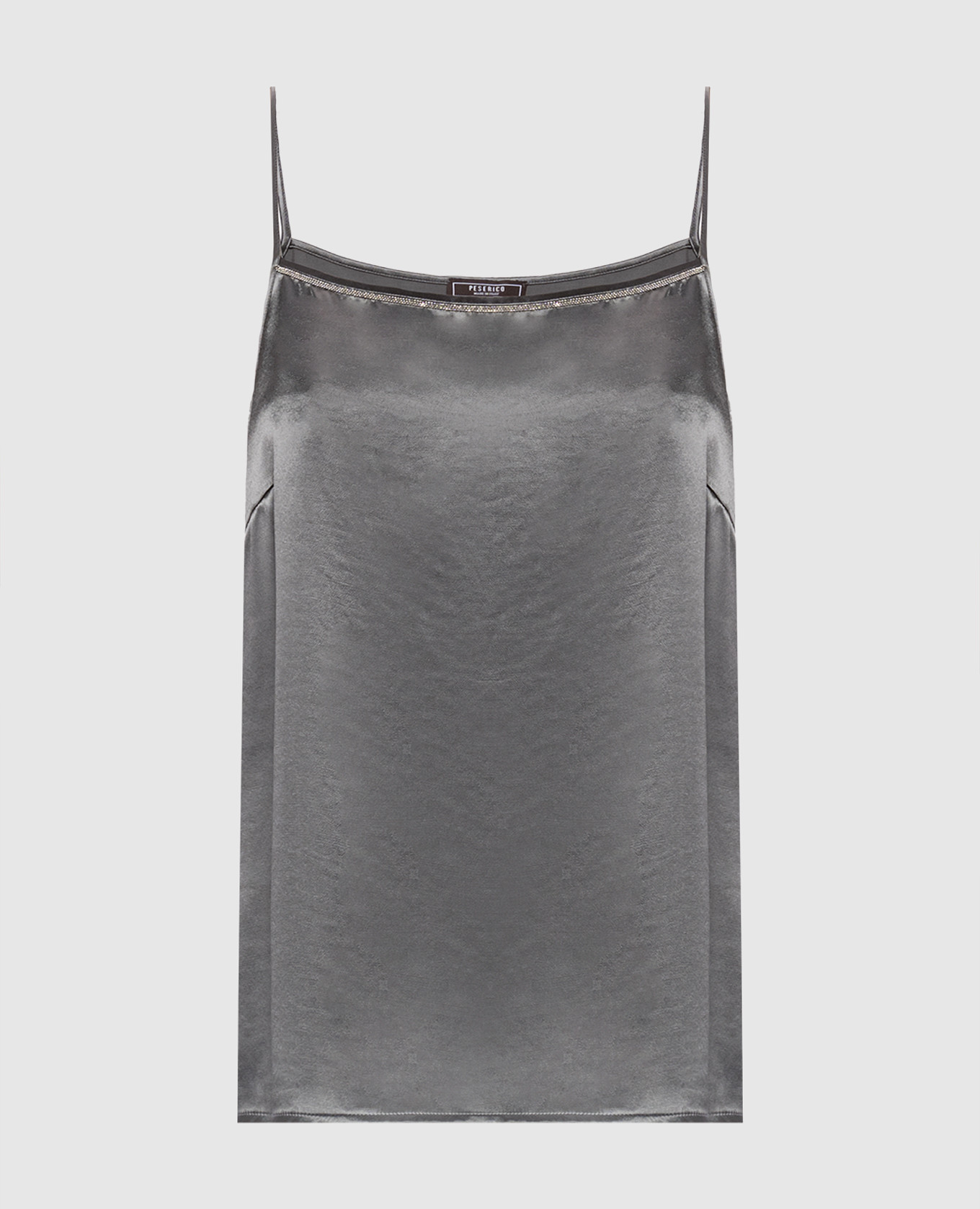 

Khaki top with monil chain Peserico