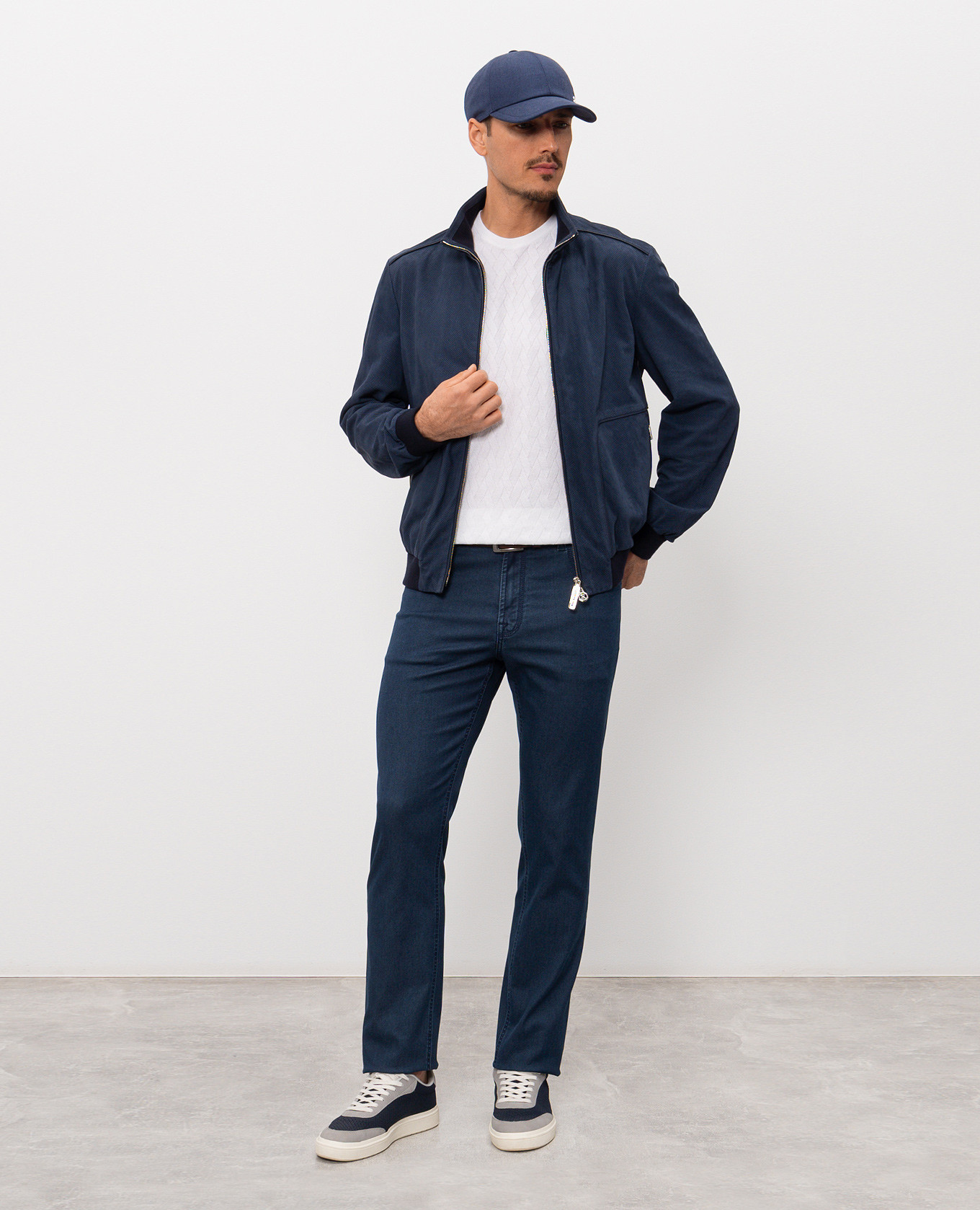 

Blue jeans with logo patch Stefano Ricci