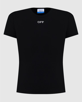 Off-White Black ribbed T-shirt with OFF logo OWAA065C99JER005