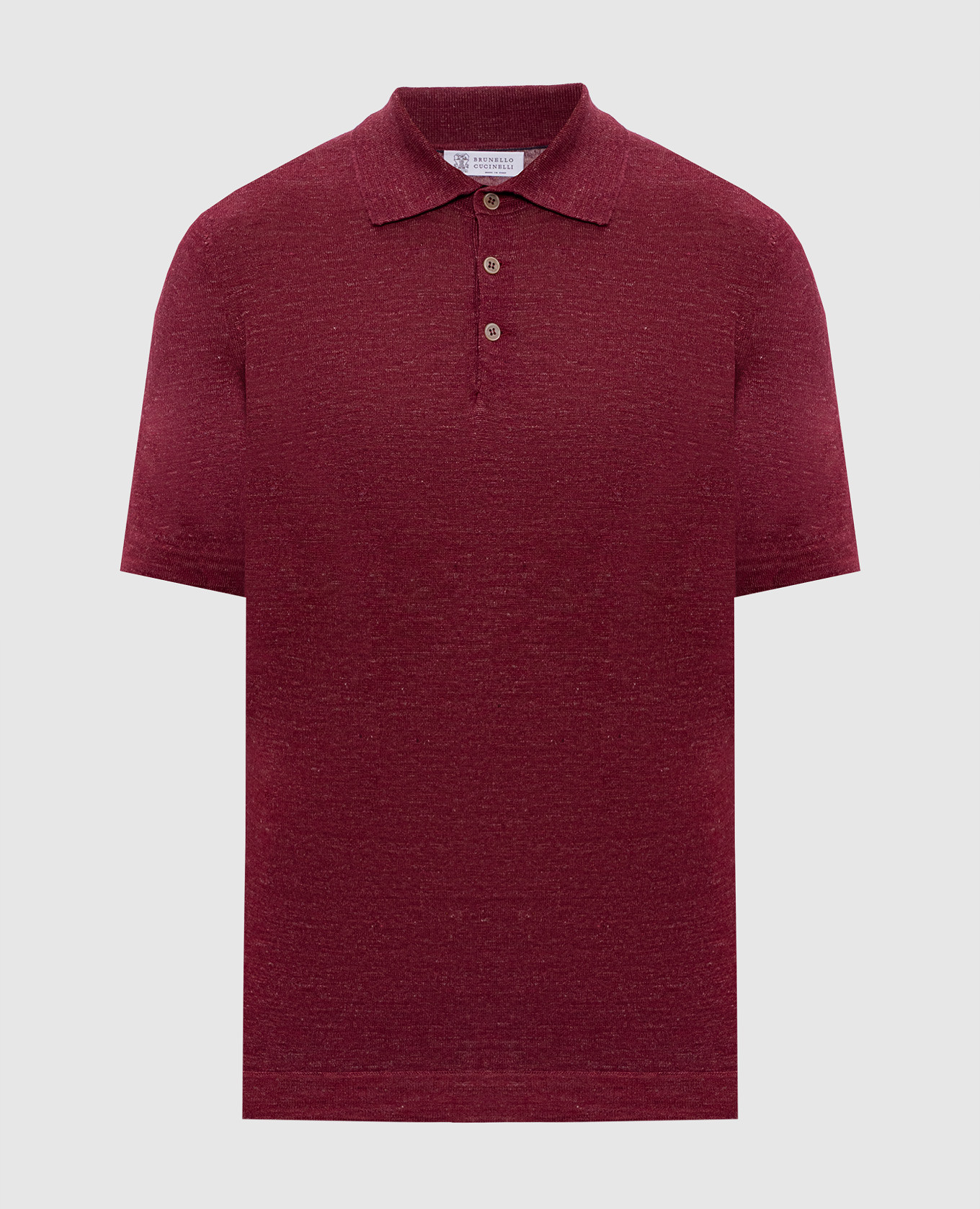 Burgundy polo shirt with linen