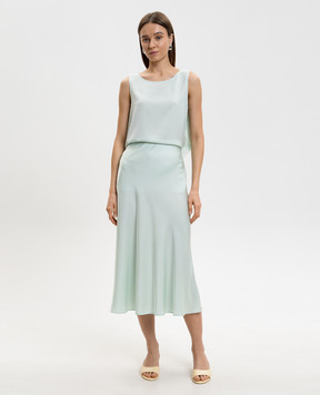 Allude Green silk midi skirt 26284005